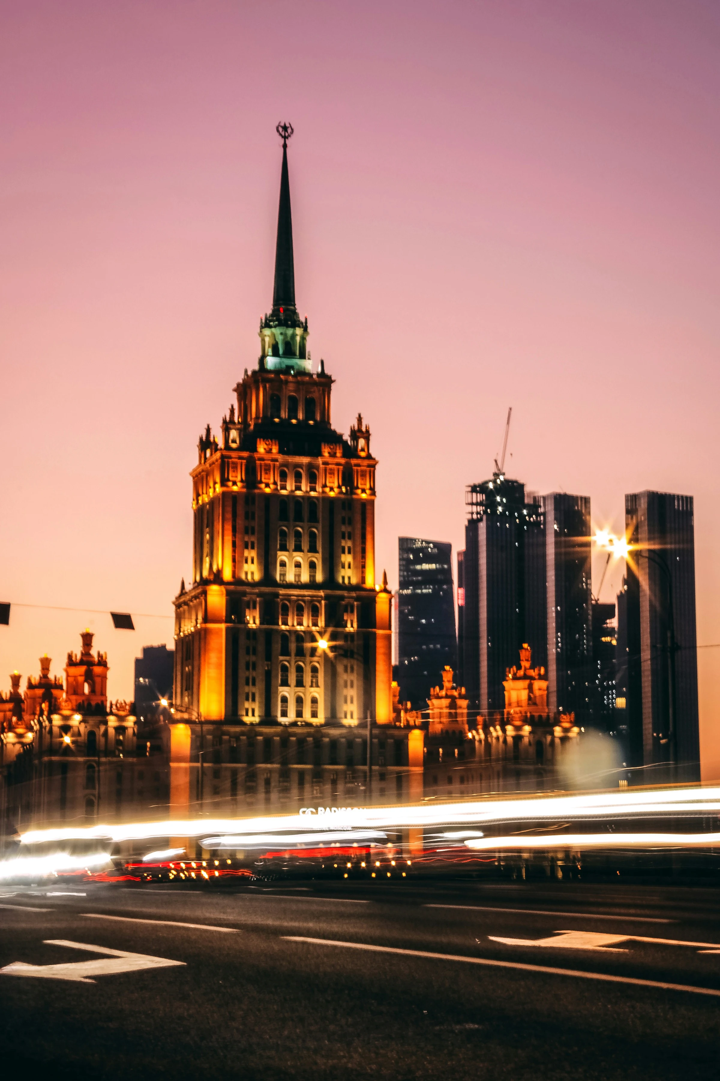A measured Moscow architectural detail in winter light — the formal aesthetic of the Russian Federation.